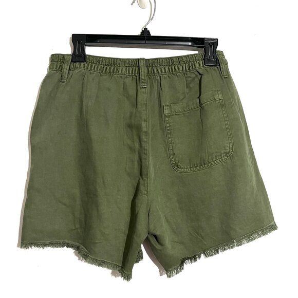 Aerie Lyocell Linen Fringe Hem Utility Workwear Shorts - Picture 4 of 11